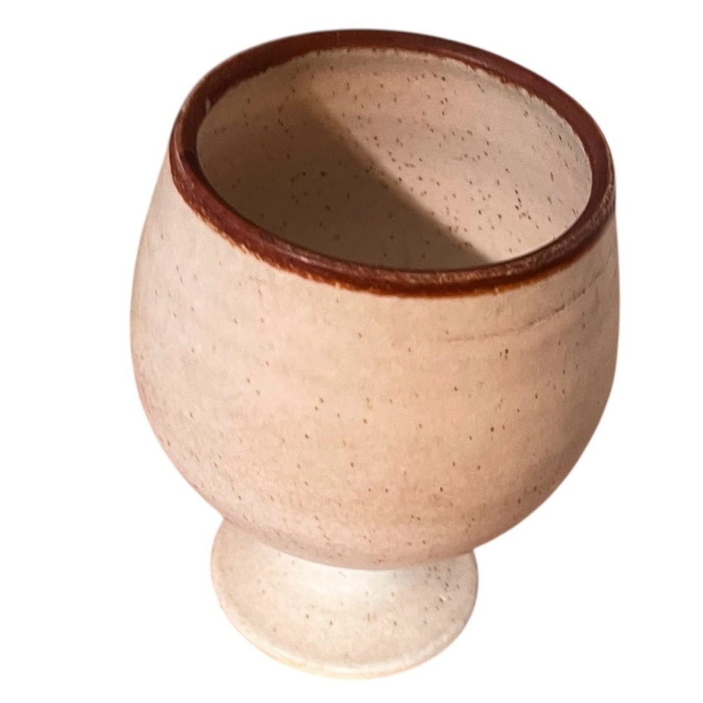 Art Studio Pottery Pine Cone Goblet Footed Bowl MCM - Picture 4 of 8